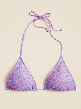NWT J. Crew Perfect String Bikini Top In Summer Fields Print - Size XL